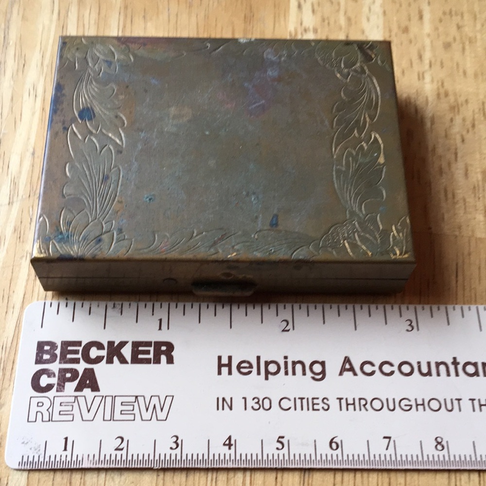 Vintage Gillette double edge razor J4 short handle travel kit mirror brass case - Picture 9 of 16